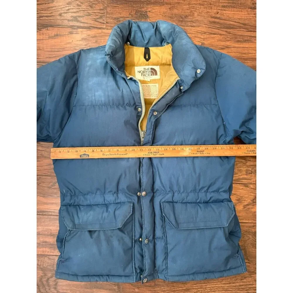 Vintage 70s 80s The North Face Down Puffer Jacket Mens Large Blue Parka No Hood